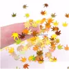 Nail Glitter 12 Colors Maple Leaves Art Sequins Holographic Flakes Paillette Fall Leaf Stickers For Diy Nails Autumn Decorations Dro Dh6Op