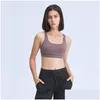 Yogaoutfit Naken Feel Träning Gym Sport BH Top L141 Dam Mid Support Stötsäker Push Up Athletic Fitness BH Crop Drop Delivery Dhwso