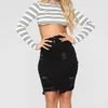 Pants 2022 New 5 Color Women Summer Ripped Denim Skirt Fashion Sexy Skinny Pack Hips Jeans Mini Skirt Street Hipster Clothing S2xl