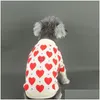 犬アパレルバロックハート柄ペットセーターファッションレター刺繍テディセーターパーティー宴会素敵なペット千鳥 Dhhwi