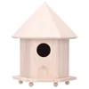Tecido casa de pássaro de madeira ninho de pássaro pendurado casa de pássaro quente caixa de reprodução de madeira natural gaiola de pássaro caixa de madeira lugar de descanso