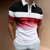Mens TShirts Geometric MenPolo Shirts With Button Ethnic Pattern Print Summer Loose Zipper Short sleeve Oversized T Male Clothing 230707