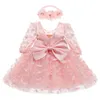 Girl's Dresses 3 6 12 18 24 36 Months born Dress Flowers Mesh Fashion Party Little Princess Baby Dress Christmas Birthday Gift Kids Clothes 230706