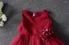 Sukienki dla dziewczynek jesień markowe kwiaty koronkowa róża wesele sukienka na urodziny dla dzieci księżniczka Tutu elegancka odzież dla maluchów
