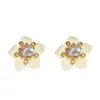 Boucles d'oreilles à tige lumière luxe Vintage élégant blanc fleur balancent 2023 mode coréenne acrylique cristal bijoux cadeaux de fête