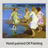 Strand-Leinwandkunst, Mädchen am Strand, Edward Henry Potthast, Gemälde, handgefertigtes figuratives Kunstwerk, hochwertige Wanddekoration
