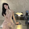 Casual Kleider Koreanische Sexy Gestreifte Gestrickte Mini Kleid Frauen Bodycon Halter Backless Ärmellose Harajuku Elegante Damen Kleidung