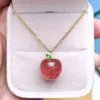 Pendant Necklaces Cute Apple Fashion Luxurious Delicate Crystal Necklace For Girl Woman Romantic Gift Princess Same Jewelry