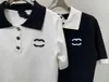 Cotone Bianco e nero Fragranza bicolore 2023SS Moda primavera/estate Collo a polo Casual Versatile Manica corta