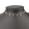 Choker czeski naszyjnik wisiorek dla kobiet urok kolorowe kamienne łańcuszki na szyję Chockers Handmade Party Collares Jewelry