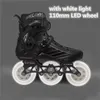 インラインローラースケート 3 ホイール LED フラッシュシューズ 3X110mm ホワイトブルーグリーンレッドピンクライトカラーシャインスケートストリートパティーン 110mm 230706