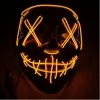 Halloweenowa maska z horroru LED zabawki świecące maski Purge Shield wybory tusz do rzęs kostium impreza z dj-em rozświetlają świecące w ciemności 10 kolorów