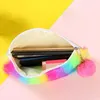 Farbe Plüsch Stift Tasche Für Mädchen Kawaii Briefpapier Große Kapazität Bleistift Fall Box Kosmetik Tasche Lagerung