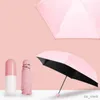 傘のポケット傘コンパクト折りたたみ式傘ピンクサニーと雨の日のための折りたたみ傘