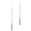 BBQ Grills 2 Pcs Bbq Skewers Grill Outdoor Shish Sticks Meat Fork Kebob Stick Metal Stainless Steel Barbecue 230706