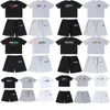 Mens Trapstar T Shirt Embroidery Shirt Sleeve الزي Chenille Tracksuit أسود القطن London Streetwear S-2XL