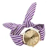 Horloges Gepersonaliseerde Buttonless Hand Tie Bloemen Band Horloge Vrouwen Meisje Horloges Doek Quartz Armband Polshorloge Studenten