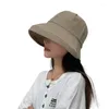 Boinas 2023 estilo coreano primavera e outono chapéu de alta qualidade feminino cor pura que combina com aba grande pescador verão proteção solar