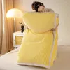 毛布スーパーソフト暖かい冬毛布ベッド用二層加重ベルベットスローソファベッドカバー固体キルト大人フリース