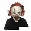 Feestmaskers Halloween-masker Sile Movie Stephen Kings Joker Pennywise Fl Face Horror Clown Cosplay Maskst2I51512 Drop Delivery Home Ga Dhgcz
