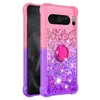 Metalowy pierścień Quicksand etui na iphone 15 14 pro max samsung s23 plus a24 a04e a34 a54 a14 a13 360 palec serce gradient bling płyn miękki uchwyt tpu odporne na wstrząsy okładki