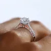 Küme Yüzükleri 2023 Vintage Lab Diamond Finger Ring 925 STERLING Silver Party Wedding Band Kadınlar Erkekler Vaat Nişan Takı Hediyesi