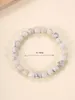 Strand White Howlite Turquoise Stone Round Beads Elastic Line Bracelets Fashion Woman Jewelry Hombre De Pulsera