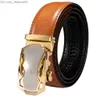 Belts Hi Tie Men's Belt Blue Navy Orange Leather Automatic Buckle Men's Belt Adjustable Belt for Dresses Jeans Wedding Parties Z230710