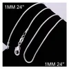 Gioielli 1mm 925 sterling sier catene di serpente liscio catena di donne dimensioni 16 18 20 22 24 28 28 pollici consegna all'ingrosso drop drop we dhfu8