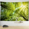 Tapisseries regardant vers la forêt vue tapisserie nature paysage fond tapisserie décoration murale style chambre à coucher esthétique décoration de la maison