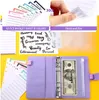 Bindmiddelen A6 PU Leer Notebook Binder Budget Planner Organizer 6 Ring Cover 8 Zakken en 12 Stuks Onkostendekens 230706