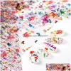 Stickers Decals 10 Rolls Snake Printed Decorations For Nails Various Flowers Pattern Transfer Laser Nail Foil Sticker Slider Manic Dh6Bu