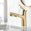 Bathroom Sink Faucets Top Quality Pull Out Brass Faucet With Two Functions Spray Shower Nozzle Fashion Basin Mixer