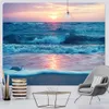 Arazzi Decorazione della casa con alba al mare, arazzo artistico, decorazione bohémien, decorazione da parete con scena