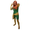 Green & shiny gold Cosplay Catsuit girls Spandex Zentai Bodysuit Halloween jumpsuit Unisex Outfit Party Fancy Dress