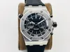J-F V6 26703 Luxury Mens Watch Swiss 3124 Chronograph Automatic Wristwatch Sapphire CNC 904Lステンレス鋼スーパー防水輝くスポーツ時計