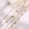 Enkelbanden Persoonlijkheid Gouden Enkelketting Voor Vrouwen Liefde Kruis Strass Multi-layer Wilde Voet Accessoires Boheemse Mode-sieraden
