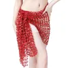 Vêtements de scène femmes jupe de danse latine salle de bal Rumba Samba gland hanche écharpe perlée chaîne de taille Sequin Dancewear Costume danse du ventre foulard