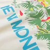 メンズTシャツrhudeTシャツTshirt城ココナッツツリーウィンドウシーニックカジュアルルーズ通気吸収型半袖シャツ男性女性カップル