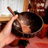 Cuencos 9-15cm Juego de cuencos de coco natural Ensalada de madera Ramen Cuchara de madera Batido de coco Vajilla de cocina