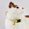 Colliers pour chien Collier réfléchissant réglable pour animal de compagnie Boucle de sécurité avec cloche pour chat (jaune)