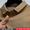 Herrpikétröjor Ice Silk Mesh Andas Lösa pikétröjor Sommar Herr Kortärmade Lapel Toppar Märke Elasticitet T-shirts Ropa 230706