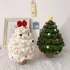 Animaux en peluche en peluche crochet fait à la main arbre de Noël blanc arbre vert Habillage de fenêtre Photographie Prop tricoté à la main jouet cadeaux de Noël pour les enfants L230707