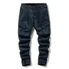 Capris azul marinho calças de carga dos homens outono inverno militar alta rua algodão calças fino ajuste masculino jogger calças casuais 2022 plus size