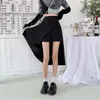 スカート XS-5XL スカート女性黒のベーシック夏シックなハイウエストオフィスレディ服シンプルな純粋な A ライン居心地の良いミディ段段段韓国ファッション 230707