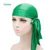 Silky Durag Hat Satin Elastic Hats Long-tailed Pirate Hat QMR18a