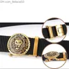 Cinture Cintura in nylon da uomo Suppindy Luxury Lion Cintura in metallo con fibbia automatica Cintura in tela da uomo Cintura da uomo nera Cintura da uomo Z230710