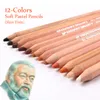 Sacs à crayons 12 crayons pastel doux professionnels teintes De peau de bois colorées pour dessin école Lapices De Colores papeterie 230706