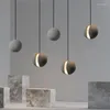 Pendant Lamps Creative Personality Decoration Restaurant Bedroom Bar Homestay Cement Chandelier Nordic Industrial Wind Star Moon