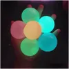 Giocattolo di decompressione Giocattoli a sfera appiccicosa luminosa 6Cm Wall Home Party Games Glow In The Dark Novità Spremere 1738 Regali di consegna a goccia Gag Dhv9Q